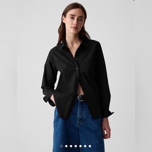 NWT Organic Black Cotton Poplin Classic Shirt